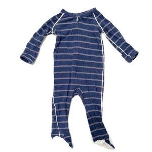 Sweet Bamboo Blue Pinstripe Footie Size 0-3m